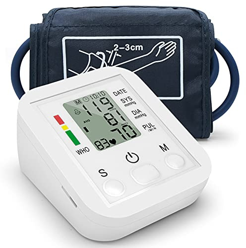 Aumotop Monitor de Presión Arterial Portátil Tipo Brazalete Doméstico Esfigmomanómetro Pantalla LCD Medición Precisa para Uso Doméstico Blanco ABS + PC 1 Esfigmomanómetro Adecuado para Pacientes de