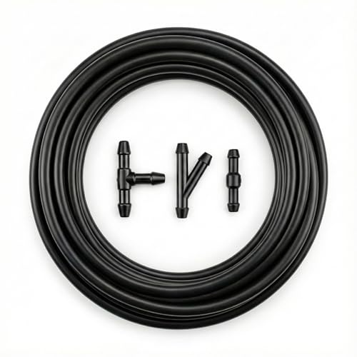 RJTCXJS 3 Meter Universal Scheibenwaschanlage Schlauch Kit | mit 36 Stück Y I T-Verbinder Schlauchverbinder Set, Wischwasserschlauch Reparaturset für Auto Wischwasserschlauch