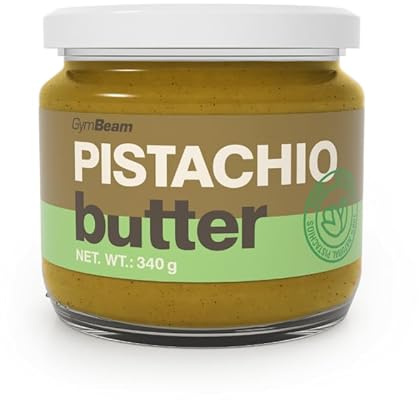 Mantequilla de pistacho GymBeam 340 g, auténtica crema de pistacho sin aceite de palma ni azúcares añadidos, fuente de grasas saludables y proteínas, fácil de untar, Pistachos, 8 x 340 g