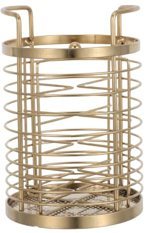 SHINEOFI Porte-Couverts Cuisine Rotatif En Acier Inoxydable Doré Organisateur De Baguettes À 4 Compartiments Rangement Couverts Cuisine Pour Fourchettes Cuillères Et Plan De Travail