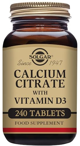 Solgar Calcium Citrate with Vitamin D3 - Healthy Bones & Teeth - High Potency Formula - 240 Tablets