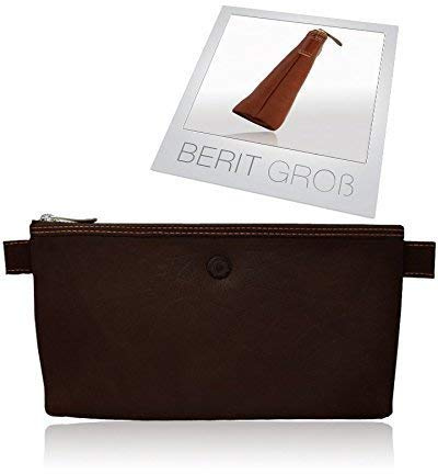 SONNENLEDER - hochwertiges Stiftemäppchen BERIT GROSS Farbe: Mocca *Echtes Leder*
