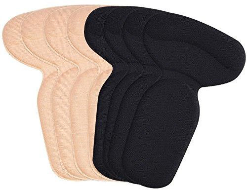 SOUMIT Schuhe Fersenschutz | 4 Paar Memory Foam Starkes Sticky Foot Pad Pflege & High Heels Fersenhalter Kissen Liner für Damen & Herren (Schwarz, Beige)