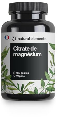 Citrato de magnesio Premium - 2320 mg, de los cuales 360 mg son de magnesio elemental por dosis diaria - 180 cápsulas - Probado en laboratorio y con alta dosificación