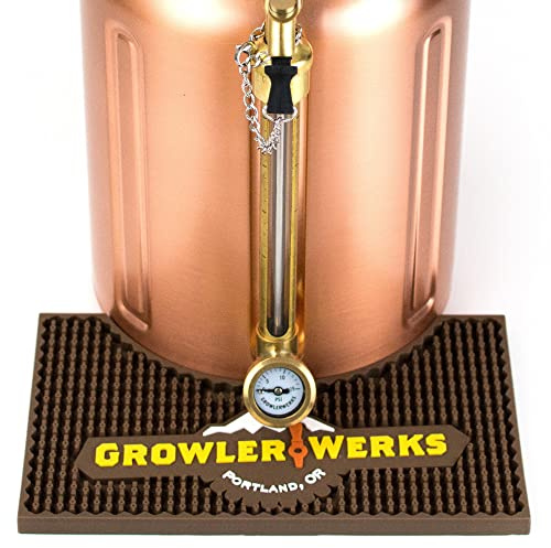 GrowlerWerks GWA1027-128 uKeg 128 Tapis de Bar en Caoutchouc Marron