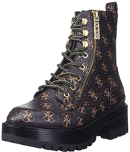 GUESS Bottes FearneCombat pour femme, marron, 38 EU