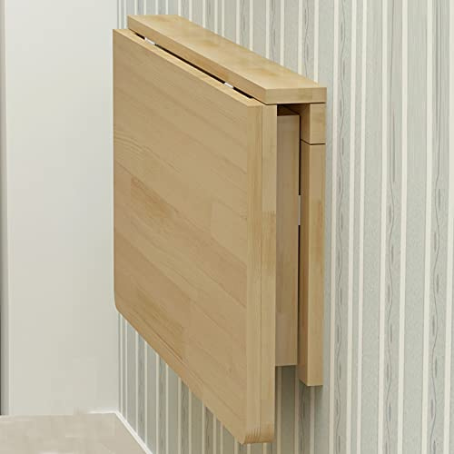 Massivholz Klapptisch,Platzsparender Wandklapptisch,Kiefernholz-Tisch,Klappkonsole,Wand Klapptisch,Esstisch,Holztisch (70x50cm/28x20in)