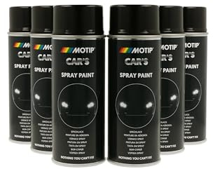 MOTIP CAR'S Sprühlack Schwarz Glänzend 6 x 400 ml - Sprühfarbe