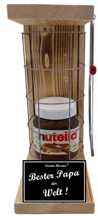 Geschenk Papa Geburtstag von Kindern Weihnachten Nutella Geschenkset Eiserne Reserve Gitterkäfig Säge Geschenk Männer Geschenke für Papa Vater -s- Bester Papa d. Welt