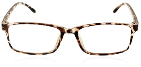 iB-iP Damen Retro Rechteckig Dünner Rand Leopard Klare Linse Brillen, Größe: Einheitsgröße, Leopard