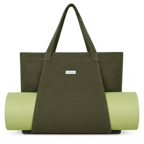 Cwokarb Yoga Mat Bag, Yoga Bags and Carriers Fits All Your Stuff, Yoga Tote Bag for Gym, Pilates, Workout, Beach, Travel and Office