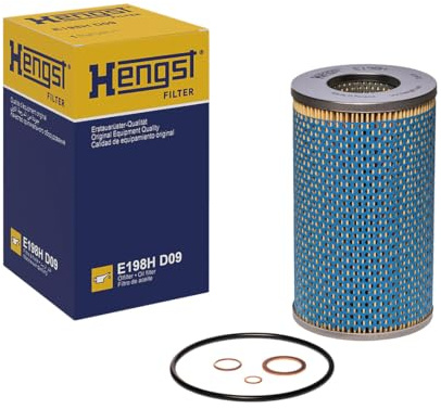 HENGST - Ölfilter E198H D09 - Öl-Filtereinsatz für KFZ | Hochwertiger Motorölfilter für KFZ mit Otto- oder Dieselmotor - Robuster Ölfilter mit hoher Schmutzaufnahmefähigkeit