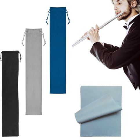Tasche für Sopranblockflöte,Blockflöten,Flöte Tasche,Sopranblockflöte,Samtbeutel,Flötenetui Pocket,Stoffbeutel für Flöte,Flötebeutel,Ideal für Flöten,Klarinetten,Drumsticks,Mundharmonikas,3 Stück