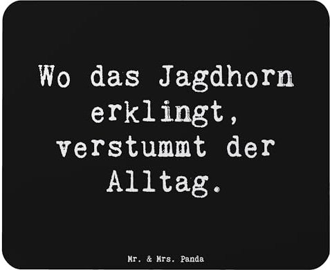 Mr. & Mrs. Panda Mousepad Spruch Jagdhorn Melodie - Geschenk, Tradition, Mausmatte, Lernen, pc, Musik, Mausunterlage, Instrument, Mauspad, Entspannung, Musiker, mousematte, Blasinstrument, Jagdsignal