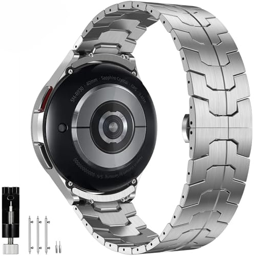 OTOPO Metall Armband for Galaxy Watch 4/6 Classic 47mm 46mm 43mm 42mm, Watch 7 6 5 4 FE Armbands 40mm 44mm, Keine Lücke Metallarmband Edelstahl Armband for Männer Frauen Silber