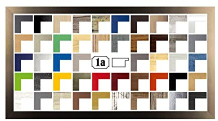 Colorello Bilderrahmen Posterrahmen Puzzlerahmen 40x100 cm Bronze Verrostet Optik 100x40 cm mit weisser Rückwand und Antireflex Acrylglas