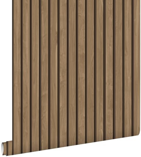 papier peint tasseaux de bois marron clair 53 cm x 10.05 m - ESTAhome