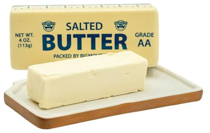 Novelty Butter Dish, Ceramic Butter Stick-Shaped Lid, Holds 1 Stick, Funny Eclectic Kitchen Decor