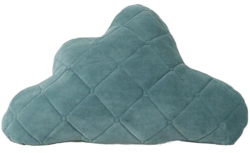 Ueiwffzo Kuschelkissen Kinder Wolken Plüsch Kissen Plüschkissen Weiches Flauschiges Kopfkissen Kissen 32 * 48cm Pillow Zierkissen Sofakissen für Kinderzimmer Decor (Dunkelgrün)
