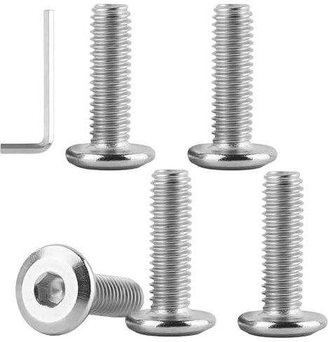 Kayqbonke 30 Pièces M6x20mm Vis à Tête Plate Hexagonale, Boulons à Six Pans en Acier Inoxydable 304, Vis à Six Pans pour Appareils Mécaniques, Appareils Électroniques, Modélisme