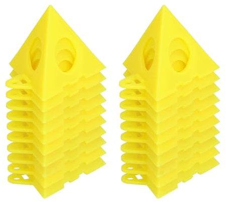 Wilsonzin 20 PCS Giallo Cono Tela e Triangolo di Vernice, Supporto Supporti Pittura Perforata Legno Mobili Stand, per Porta Dell'armadio in Tela Gialla, Utensili Manuali E Accessori