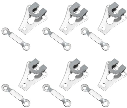Desenda 6 Sets Trouser Fasteners Hook and Bar Silver Hook and Eye Sew On Eye Fastener Closures for Repairing Trousers, Bra, Dress, Sewing DIY Crafting