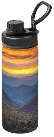 YFSGDLBN Blue Ridge Parkway Mountains bedruckte Sport-Trinkflasche, isoliert, 530 ml