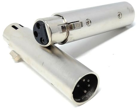 DRUT 2pcs. 5-Pin XLR Male to 3-Pin XLR Female DMX Converter Adapter – Audio Connector for DMX Stage Lighting, Dimmer Console, Microphone