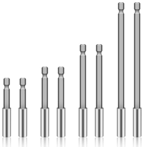8 PCS Drill Bit Extension, 1/4 Hex Shank Magnetic Drill Extension Bit Holders, S2 Steel Impact Drill Bit Extender (2 Inch,3 Inch, 4 Inch, 6 Inch) for DIY, Automotive; Repair Work