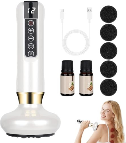 Mineup Massaggiatore Anti Cellulite, 12 Dispositivo Elettrico Guasha Regolabile, Massaggiatore Cellulite, Raschietto Massaggiator Elettrico Per Pancia Schiena Vita Braccia Glutei