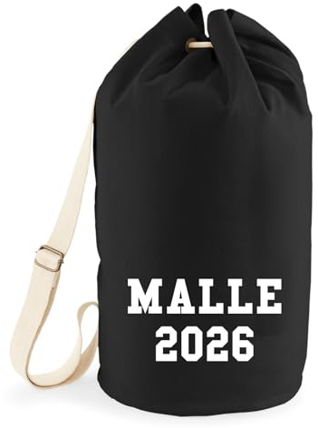 Huuraa Seesack Malle 2026 Mallorca 20 Liter Black Baumwolle Rucksack Geschenkidee