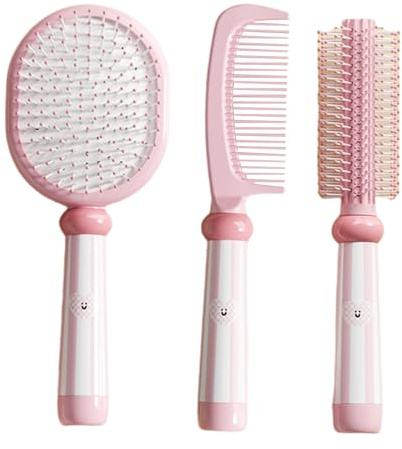 Spazzola per capelli a pagaia Spazzola districante Set di pettini per capelli rotondi Donne Uomini Ottimo su bagnato o asciutto Non più grovigli Spazzola per capelli Paddle