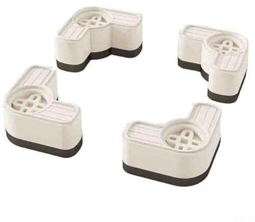 Besttoolifes Washing Machine Feet Pads, Anti Vibration Mat,Rubber Feet Pad, Anti-slip Pad, Shock Absorber, Non-slip Fixed Anti-deviation, Used For Dryer, Washing Machine(White 1)