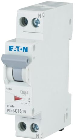 Eaton PLN6-C16/1N-DE Leitungsschutzschalter 16A 1P+N 1-polig+N C-Charakteristik LS-Schalter 1 TE eine Teilungseinheit breit (263282)