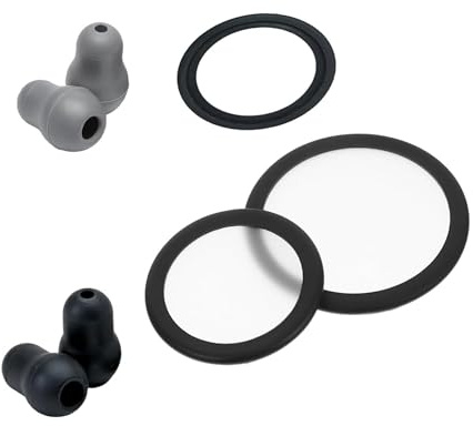2 Paar Silikon-Stethoskop-Ohrstöpsel, Stethoskop Ersatzteile Ersatzmembranen Membran, Große und Kleine Suspensionsmembran+Anti-Rutsch-Ring-Set, Geeignet für Littmann Stethoskop Ersatzteile
