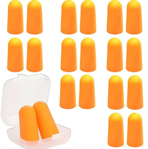 10 Pairs Soft Foam Ear Plugs- 38db Noise Reduction Sponge Earplugs for Sleeping Noise Cancelling Reusable Ear Plugs Hearing Protection for Sleep, Travel, Work, and Study, Flying, Loud Noise