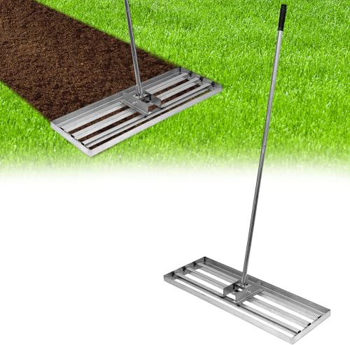 Rasen Nivellierrechen, 76 X25 cm Rasenrakel, Edelstahl-Rasenhark Mit Verstellbarem Griff, Rasenausgleicher Für Rasenflächen, Golfplätze, Garten Hinterhof Sanden