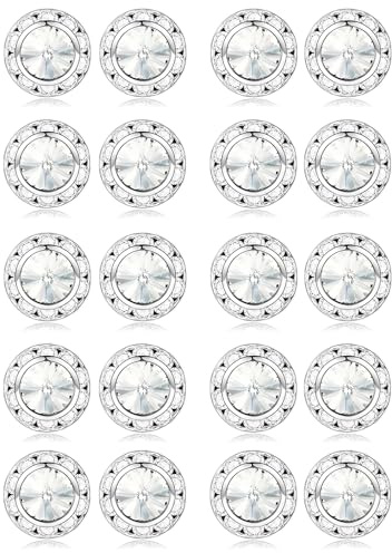 Wrlcorly 10 Pairs Rhinestone Earrings Crystal Halo Stud Earrings for Dance Competitions Stage Opera Performance Wedding Party Bridal Earrings for Women 10 15 18 20mm