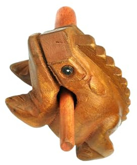 QUILSTM Hand Percussion Guiro Shaker Small Portable Wood Instrument Parties Enjoyable Rhythmic Experiences Playing Sound Is Clean And Loud. Frog Guiro Rasp, 7x7cm