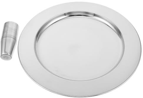 HAKIDZEL Juego de Cáliz y Plato para Comunión en Acero Inoxidable Plata, Diseño Apilable y Fácil Mantenimiento para Ceremonias Sagradas y Servicios Religiosos