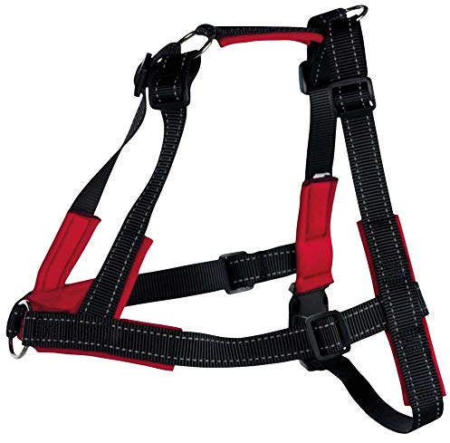 Trixie Arnés Guía Soft, S-M, 45-70 cm, 25 mm, Negro