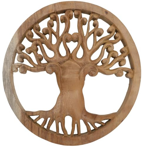 Geschnitztes Wandbild Deko Wandrelief Lebensbaum aus Holz, Tree of life | Handgefertigtes Wandbild aus Indonesien, traditionell geschnitzt, einzigartiges Design für ein besonderes Ambiente.