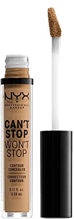 NYX Professional Makeup Can't Stop Won't Stop Contour Concealer - wasserfester flüssiger Abdeckstift, Kaschieren & Highlighten, 3, 5 ml, Golden 13