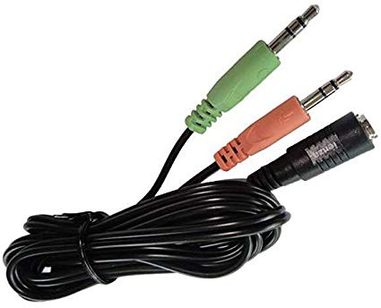 PC-Splitter (1,8 m lang) für AstroA10 A10 A40, Sennheiser, SteelSeries, Turtle Beach & ähnliche Gaming-Headsets, Gaming-Headset zu PC-Adapter, 3,5 mm auf Dual 3,5 mm