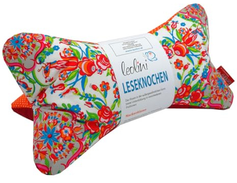 Leolini Personalisierbarer Leseknochen Lesekissen Nackenkissen Keilkissen handgemacht Blumentraum