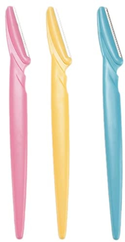 Eyebrow Razor, Exfoliating Tool, (3 pack) Face Body Neck Women's Dermaplaning Kit, Fine Hair Shaver, Razors Women, Trimmer, Brow Removal Blade, Peach Fuzz Remover by TradeProvider®