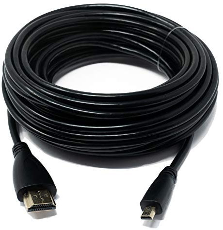 SYSTEM-S Cavo HDMI da 10 m Maschio a Micro Maschio, Adattatore in Nero