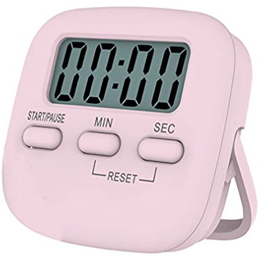 Digital Kitchen Timer/Pink Timer for Kids with Bracket and Hanging Hole,HD Sound Quality Magnetic Stopwatch Timer for Cooking,Study,Exercise and Baking(Rectangle)