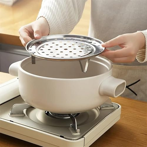 Steamer Rack, Stainless Steel Steam Holder, Round Steamer Insert, Reuseable Steamer Basket, Pressure Cooker Steaming Basket with Removable Legs for Home Kitchen Cooking (S: 20Cm)