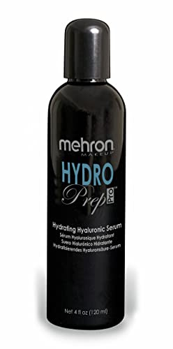Mehron Make-up Hydro Prep Pro | Hydrating Hyaluronic Acid Serum | Feuchtigkeitsspendendes Hyaluron-Gesichtsserum | Feuchtigkeitsserum und Gel-Makeup-Primer für das Gesicht | 120 ml